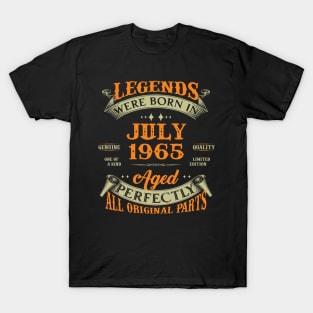 58th Birthday Gift Legends Born In July 1965 58 Years Old T-Shirt